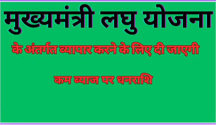 मुख्यमंत्री लघु योजना