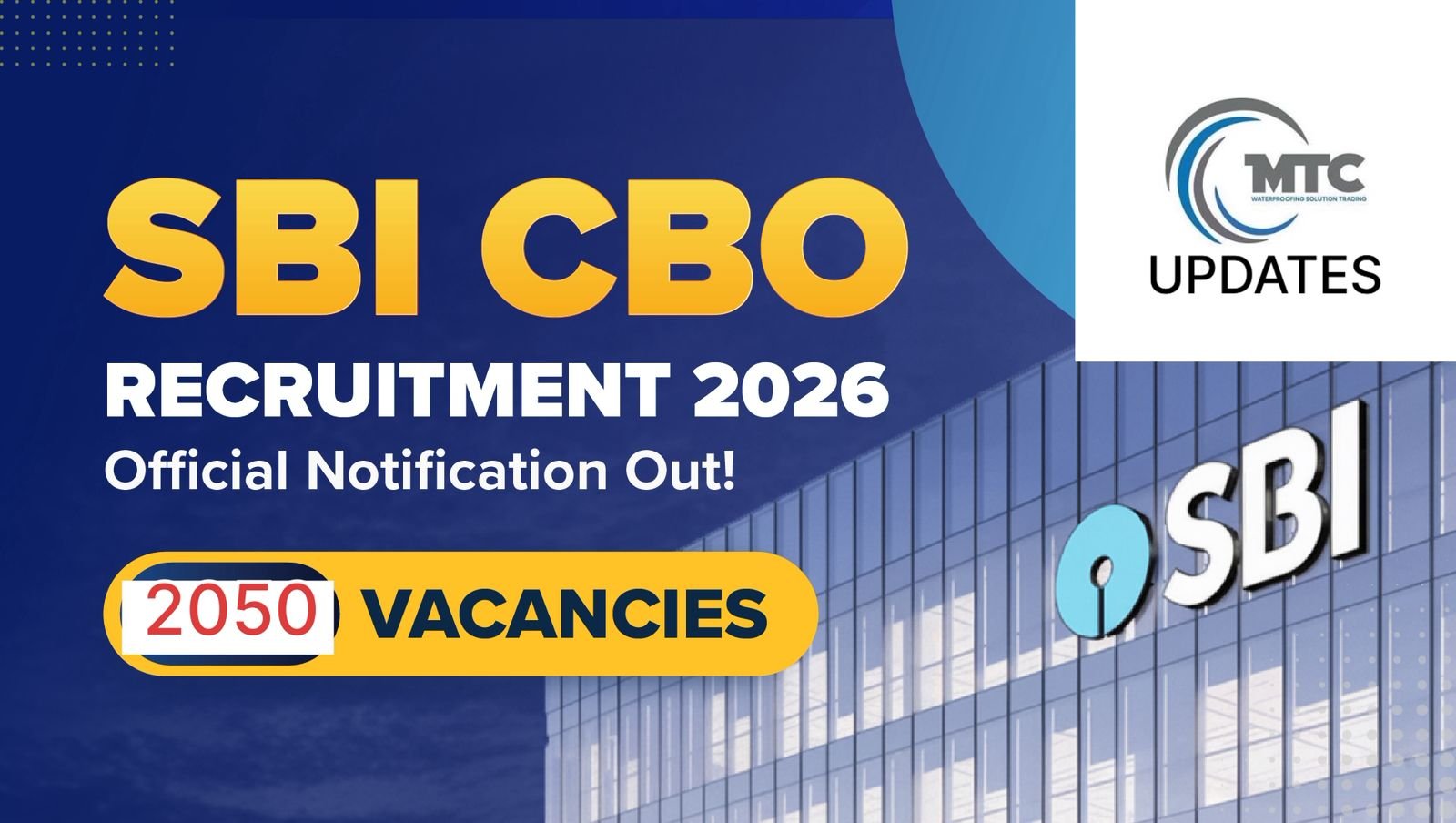 SBI Circle Based Officer (CBO) Recruitment 2026: